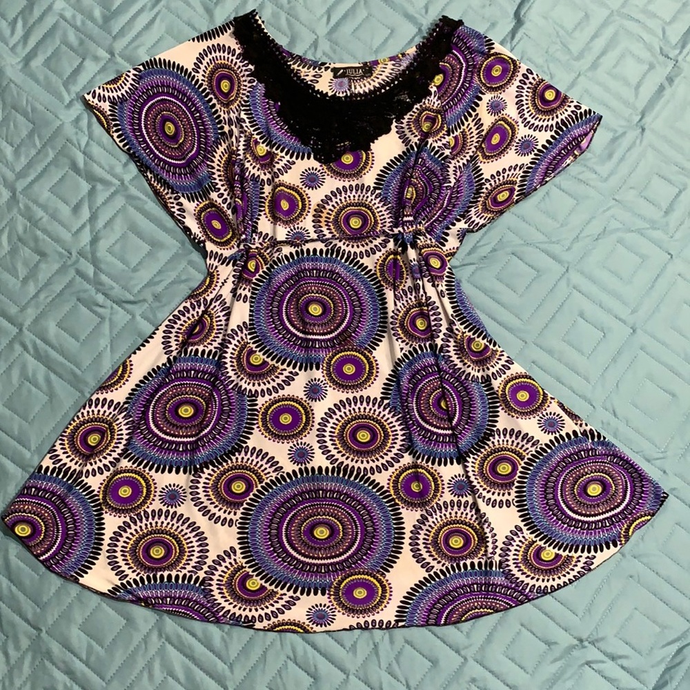 “Julia” asymmetrical Boho dress Sz L